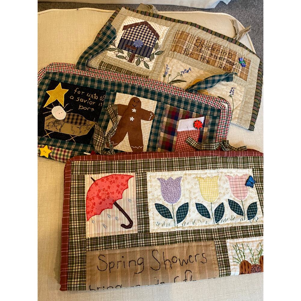 Seasons Under Heaven (3) Quilted Wall Hangings Completed Prairie Grove Peddler